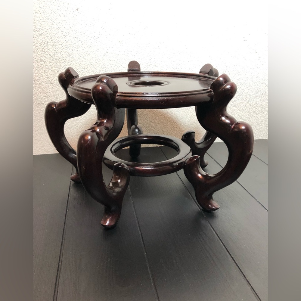 Chinese Carved Rosewood Hongmu Large Display Stand Base